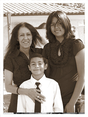 Photo of Margie with Darlene and ANgel